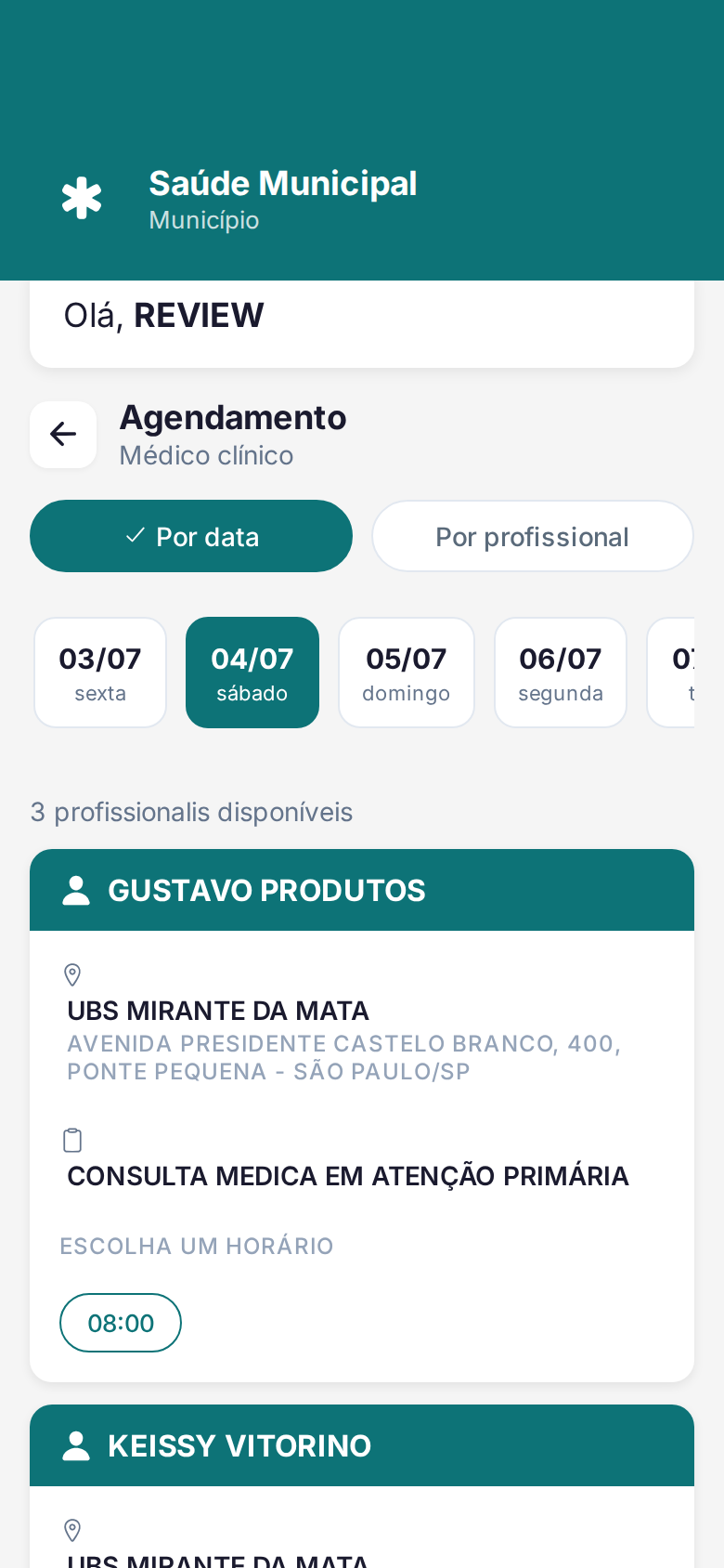 Lista de vagas disponíveis para médico clínico